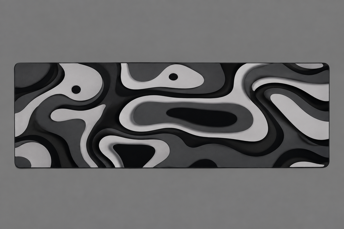 ShogunDesk Black And White Wave