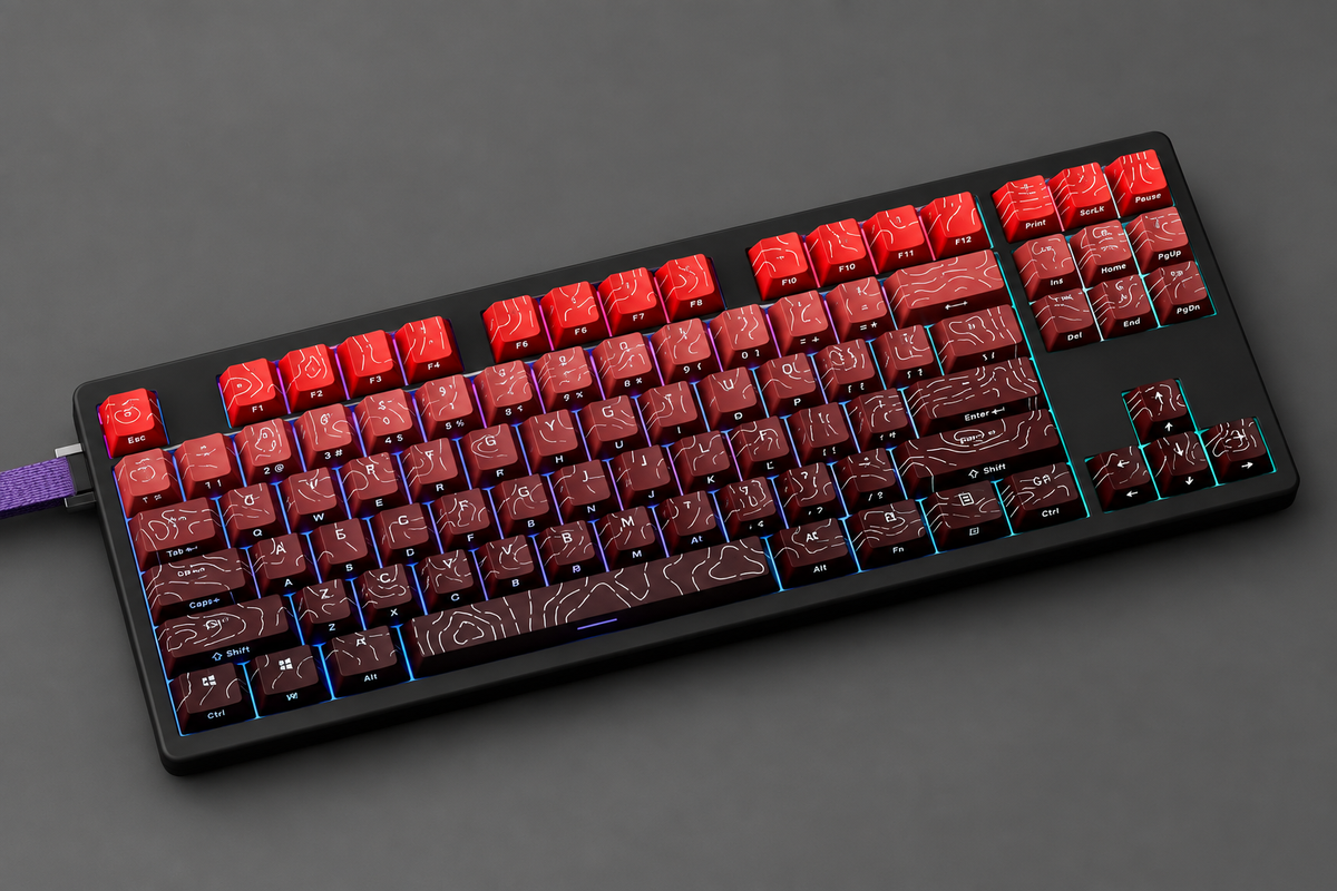 ShogunDesk Wave Keyboard Red And Black